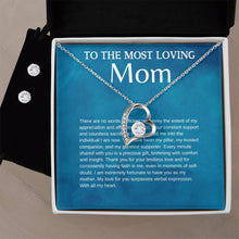 Most loving Mom  Forever Love Necklace + Clear CZ Earrings