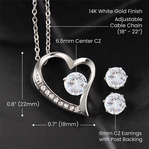 Dearest Daughter  Forever Love Necklace + Clear CZ