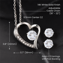 To My Future Wife  Forever Love Necklace + Clear CZ Earrings