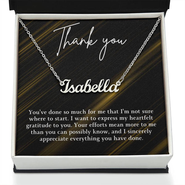 Thank you Custom Name Necklace (With MC)