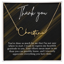 Thank you Signature Name Necklace (With MC)