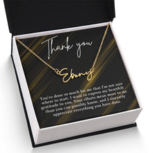 Thank you Signature Name Necklace (With MC)