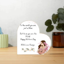 With Love  Mum Acrylic Heart Plaque