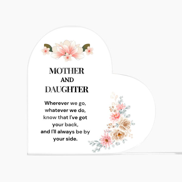 Mother and Daughter Acrylic Heart Plaque