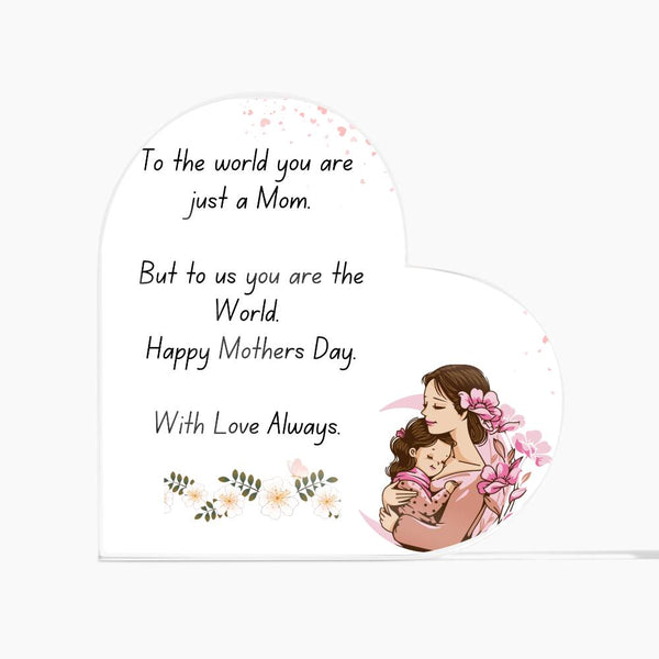 With Love  Mum Acrylic Heart Plaque