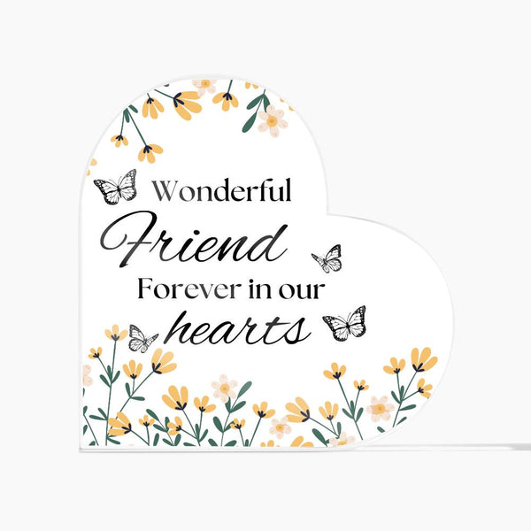 Wonderful Friends Acrylic Heart Plaque