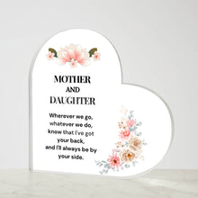 Mother and Daughter Acrylic Heart Plaque