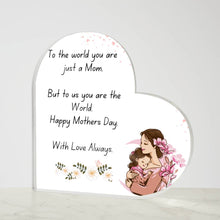 With Love  Mum Acrylic Heart Plaque