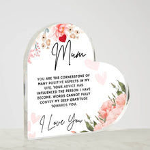 Mum Acrylic Heart Plaque