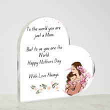 With Love  Mum Acrylic Heart Plaque