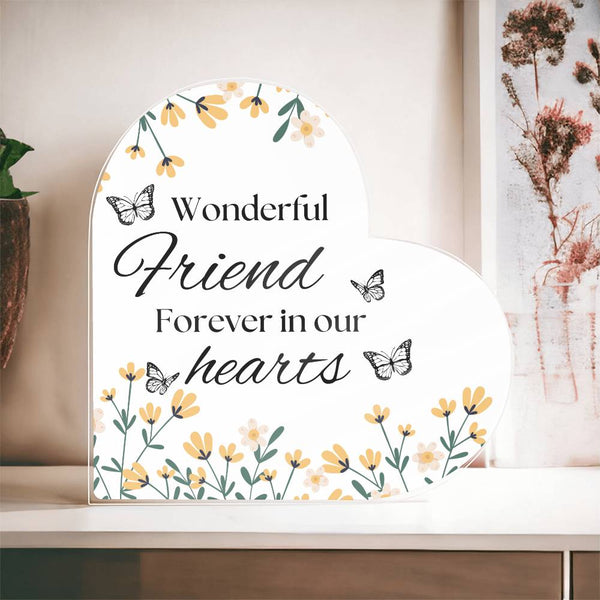 Wonderful Friends Acrylic Heart Plaque