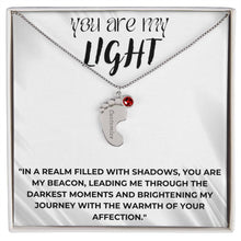 You are my Light Engraved Baby Feet with Birthstones (w/MC)