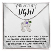 You are my Light Engraved Baby Feet with Birthstones (w/MC)