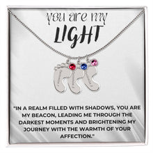 You are my Light Engraved Baby Feet with Birthstones (w/MC)