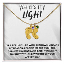 You are my Light Engraved Baby Feet with Birthstones (w/MC)