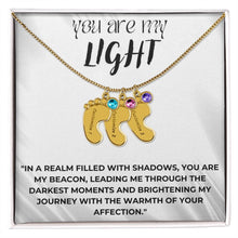 You are my Light Engraved Baby Feet with Birthstones (w/MC)