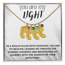 You are my Light Engraved Baby Feet with Birthstones (w/MC)