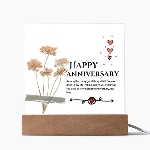 Happy Anniversary Acrylic Square Plaque