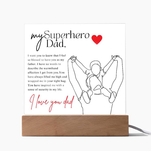 My SuperHero Dad Acrylic Square Plaque