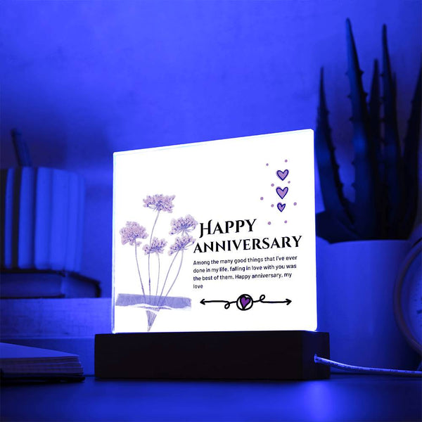 Happy Anniversary Acrylic Square Plaque