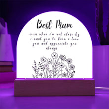 Best Mum Acrylic Dome Plaque