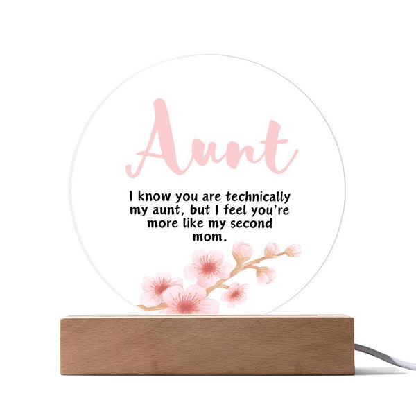 Aunt Acrylic Circle Plaque