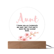 Aunt Acrylic Circle Plaque