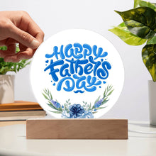 Happy Father's Day Flower Acrylic Circle Plaque