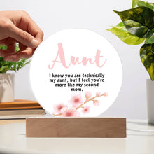 Aunt Acrylic Circle Plaque