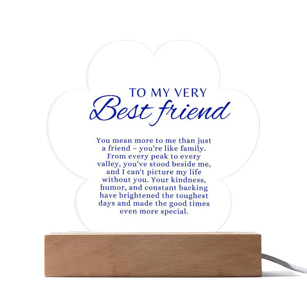 Best Friend Acrylic Paw Print Plaque