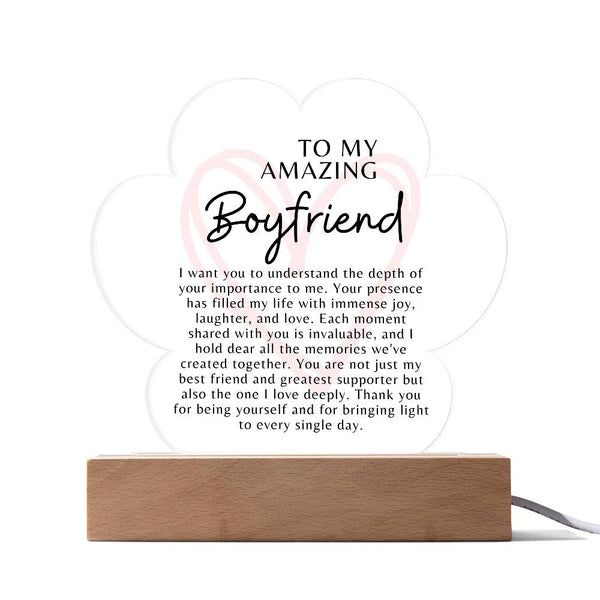 Boyfriend Acrylic Paw  Print Plaque