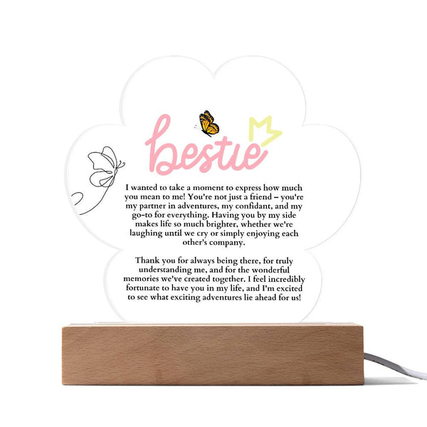 Bestie Acrylic Paw Print Plaque