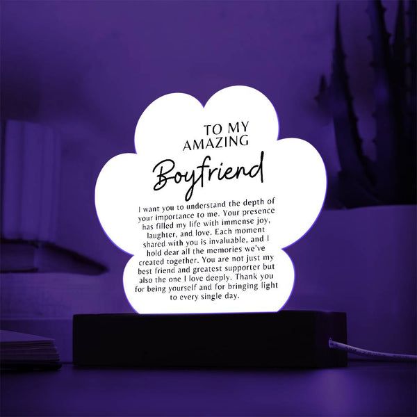 Boyfriend Acrylic Paw  Print Plaque