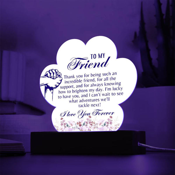 Friend Acrylic Paw Print Plaque