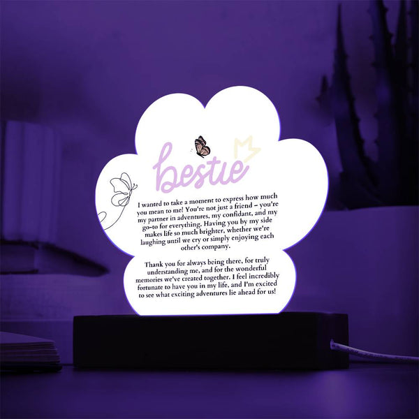 Bestie Acrylic Paw Print Plaque