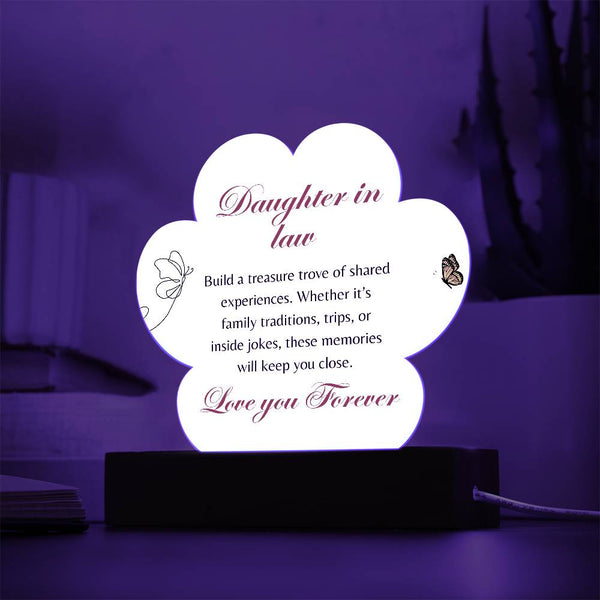 Daughter in Law  Acrylic Paw Print Plaque