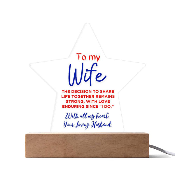 WIfe Acrylic Star Plaque