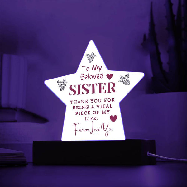 Sister Acrylic Star Plaque