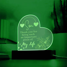 Son Engraved Acrylic Heart Plaque