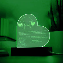 Aunt Engraved Acrylic Heart Plaque