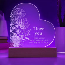 I LOVE YOU  Engraved Acrylic Heart Plaque