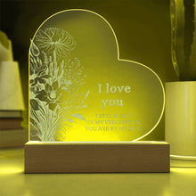 I LOVE YOU  Engraved Acrylic Heart Plaque