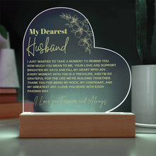 My dearest Husband Acrylic Heart Plague