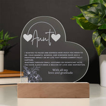 Aunt Engraved Acrylic Heart Plaque