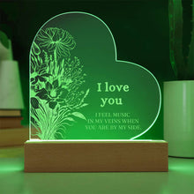 I LOVE YOU  Engraved Acrylic Heart Plaque