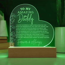 A Message to my Amazing Daddy Engraved Acrylic Heart Plaque