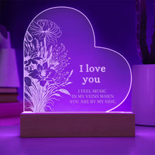 I LOVE YOU  Engraved Acrylic Heart Plaque