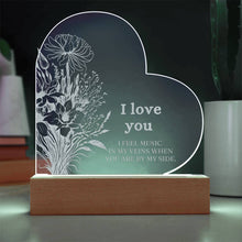 I LOVE YOU  Engraved Acrylic Heart Plaque