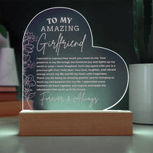 A Message to my Amazing Girlfriend Engraved Acrylic Heart Plaque