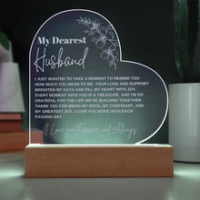 My dearest Husband Acrylic Heart Plague